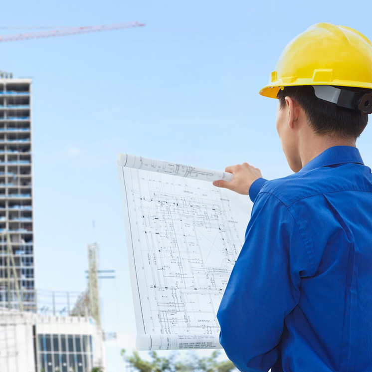 Male contractor and bulding project